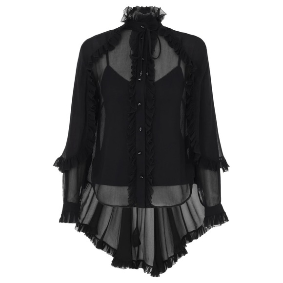 Zimmermann Illuminate Cape Shirt in Black 1 AU / 6 US - Picture 1 of 14